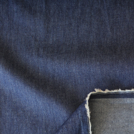 'soft and drapey' all-cotton 5 oz. denim - washed indigo