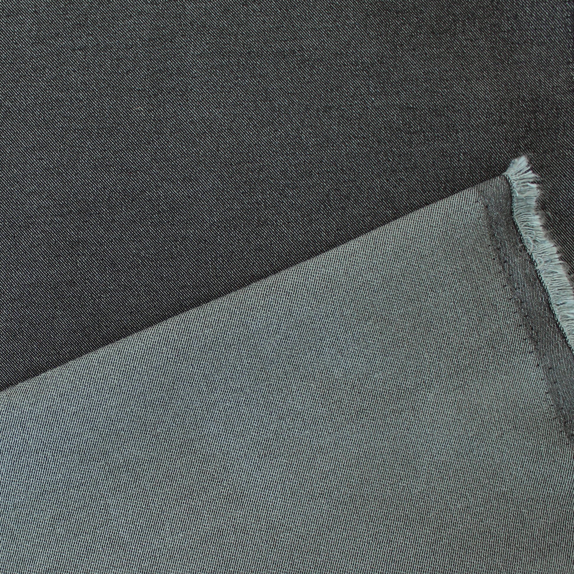 cross-dyed rayon blend stretch twill - steel indigo