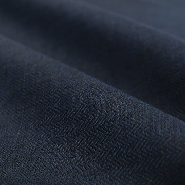European linen mid-weight herringbone woven - navy
