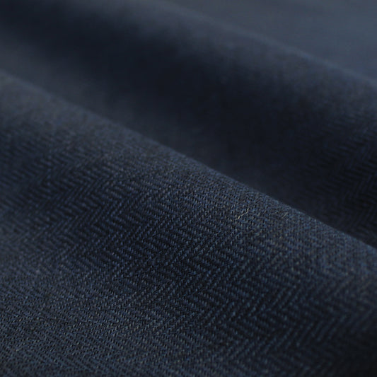 European linen mid-weight herringbone woven - navy
