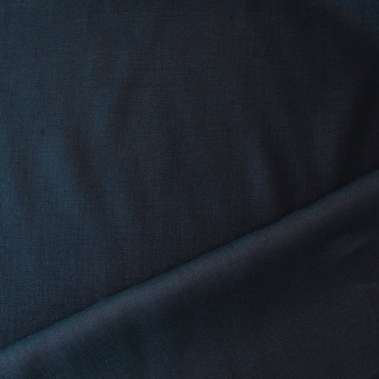 European linen mid-weight herringbone woven - navy