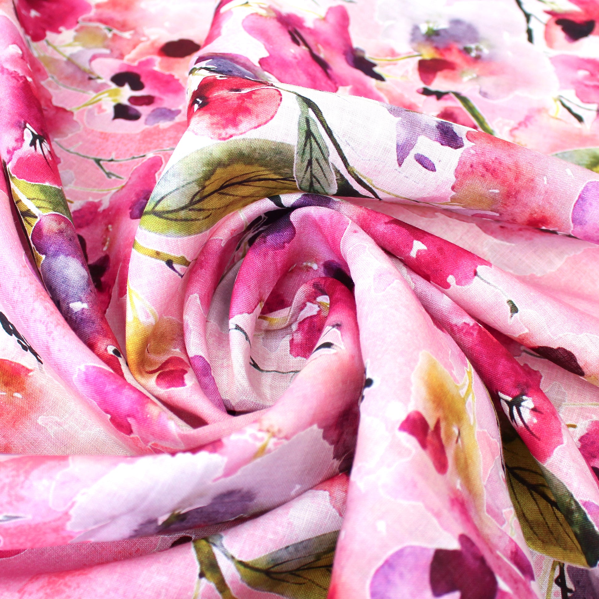 'watercolor camelia' linen dressweight woven, Oeko-Tex cert.