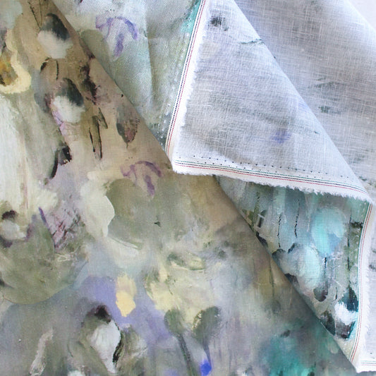 'spring fog' linen dressweight woven, Oeko-Tex cert.