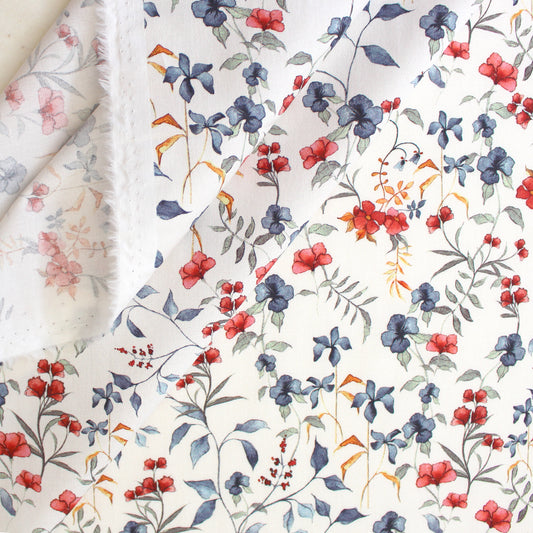 'petite petals' stretch cotton dressweight woven