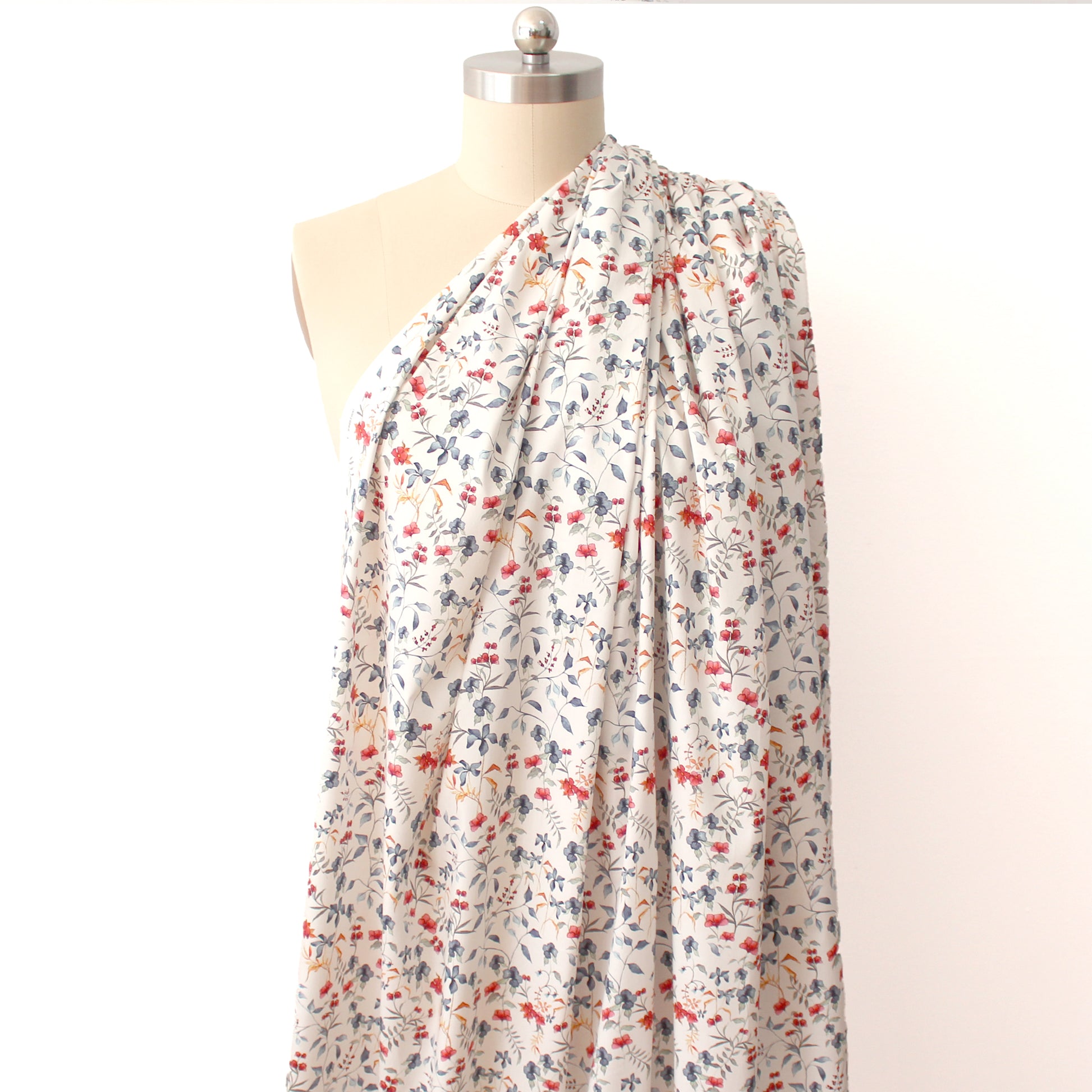 'petite petals' stretch cotton dressweight woven