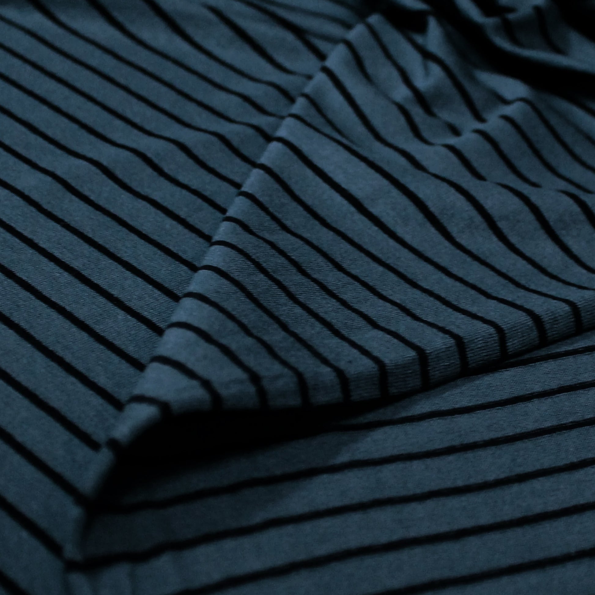 yarn-dyed stripe rayon/spandex jersey - sapphire / black