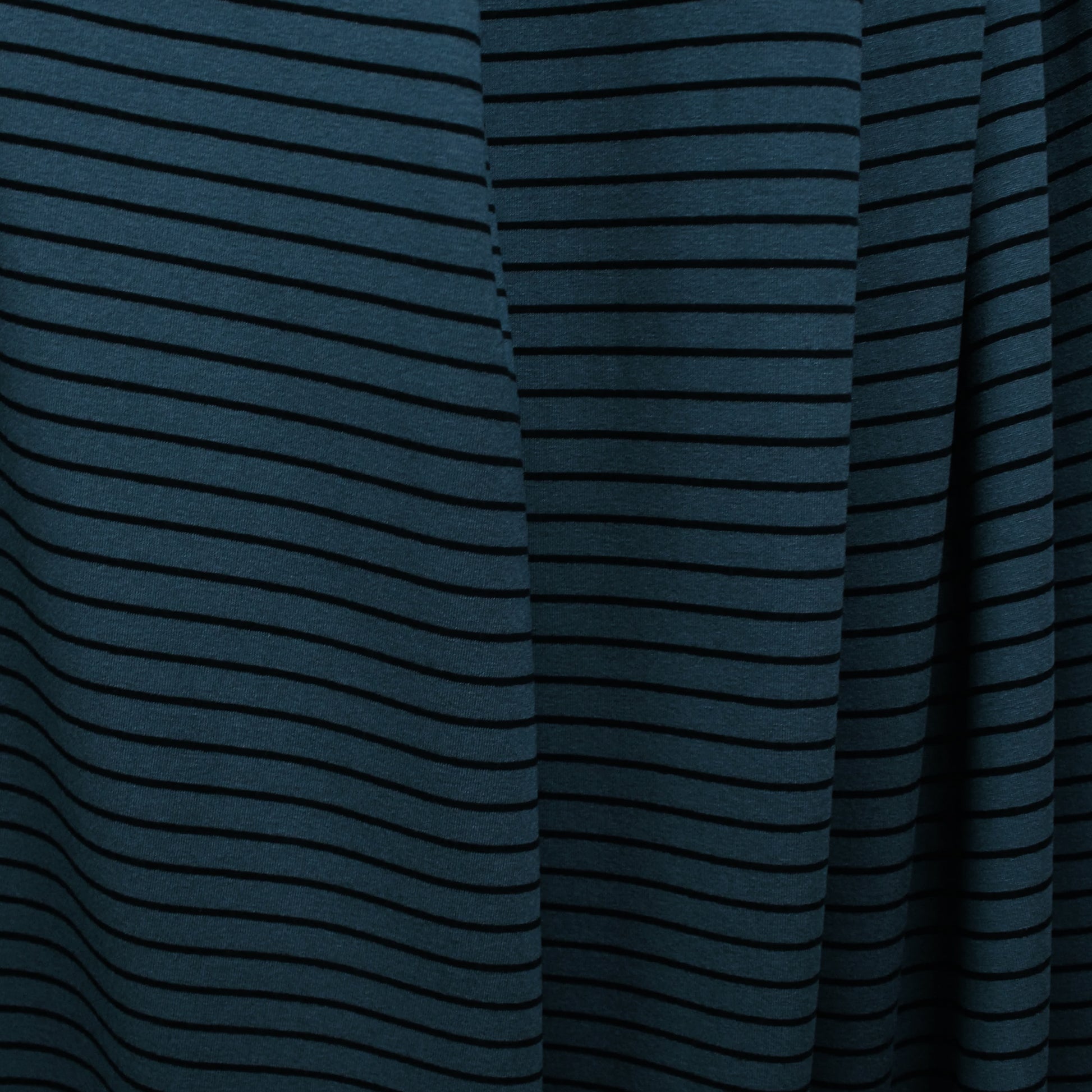 yarn-dyed stripe rayon/spandex jersey - sapphire / black