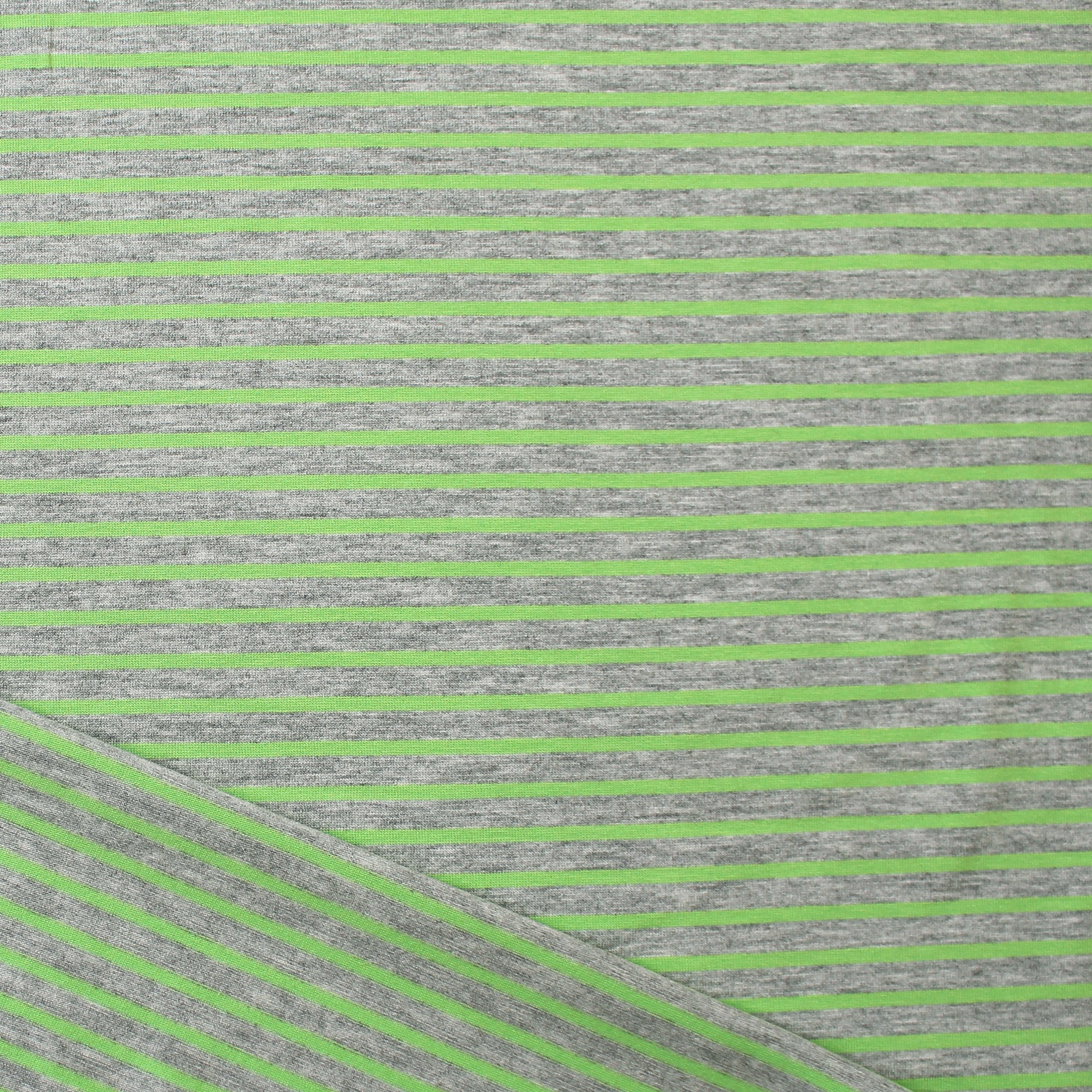 yarn-dyed stripe rayon/spandex jersey - lime/heather gray