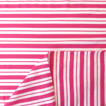 yarn-dyed stripe rayon/spandex jersey - taffy/white