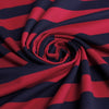 yarn-dyed wide stripe rayon/spandex jersey - red/navy