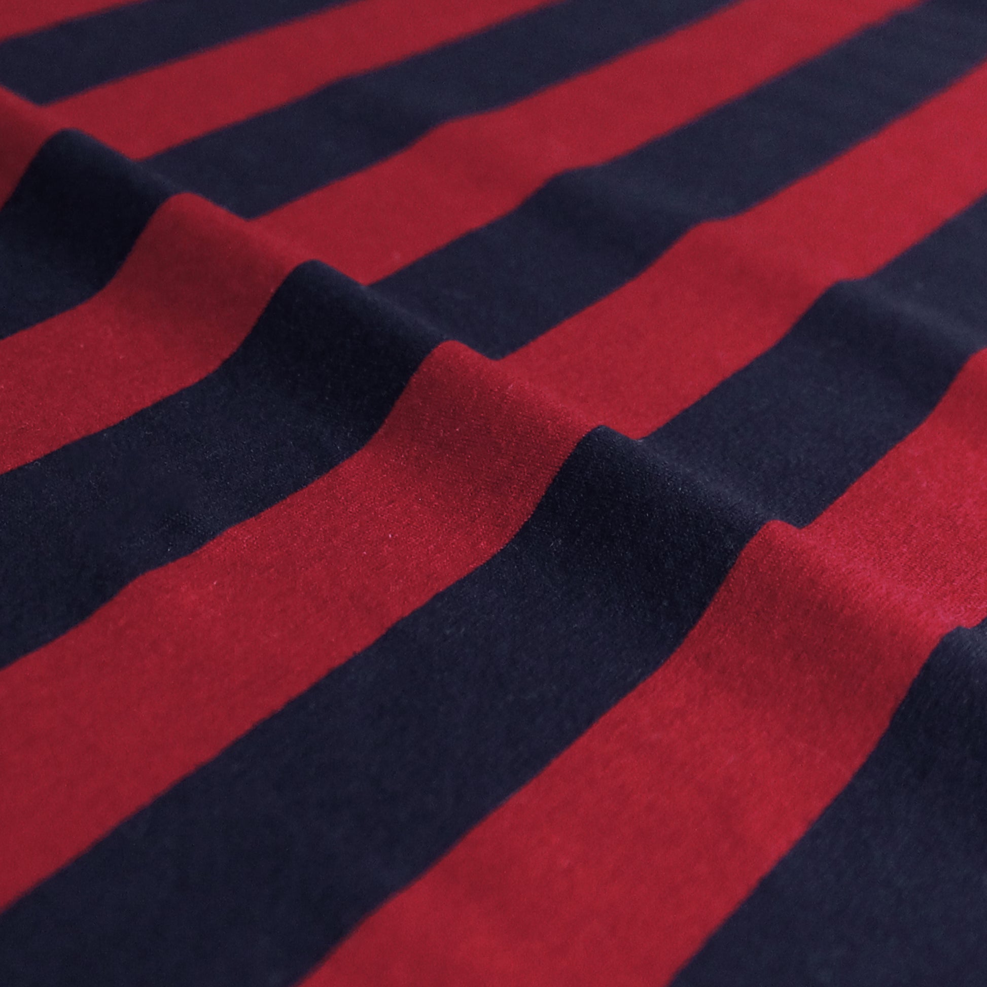 yarn-dyed wide stripe rayon/spandex jersey - red/navy