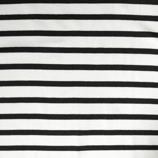 yarn-dyed stripe rayon/spandex jersey - cream/black