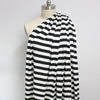 yarn-dyed wide stripe rayon/spandex jersey - cream/black