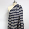 yarn-dyed stripe rayon/spandex jersey - navy/sand