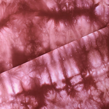 Japanese tie dye 'chirimen' viscose crepe woven - rhubarb