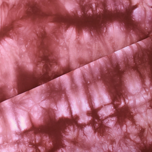 Japanese tie dye 'chirimen' viscose crepe woven - rhubarb