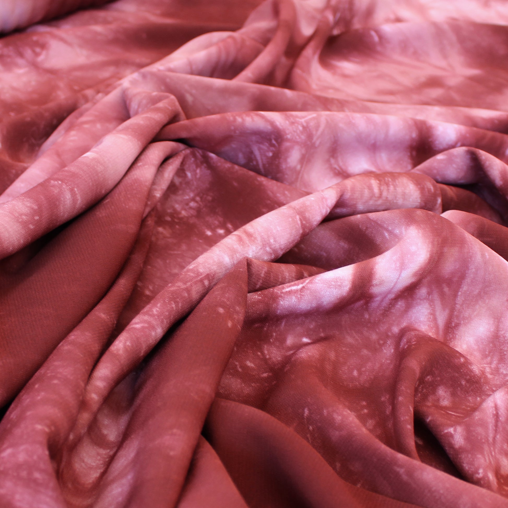 Japanese tie dye 'chirimen' viscose crepe woven - rhubarb