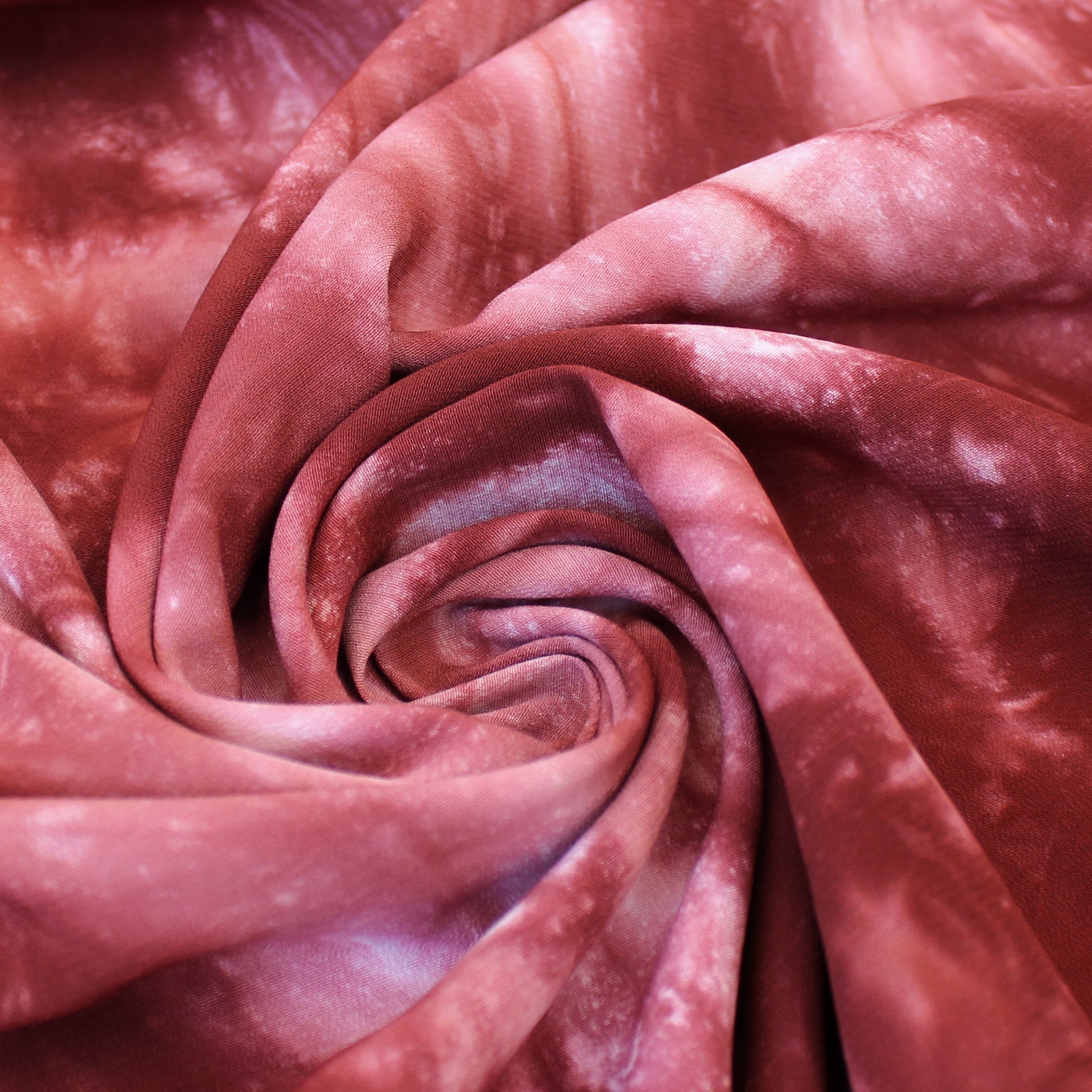 Japanese tie dye 'chirimen' viscose crepe woven - rhubarb