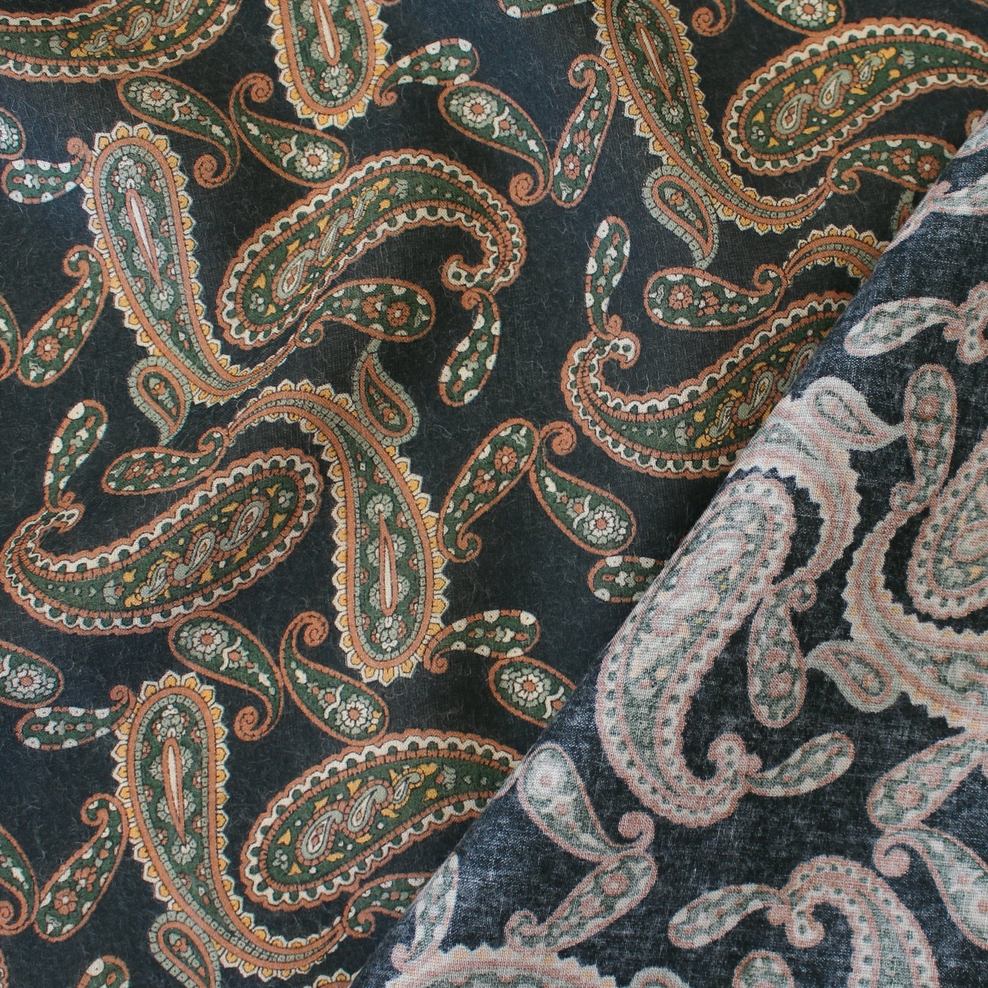 Japanese paisley cotton/Tencel drapey shirting - green