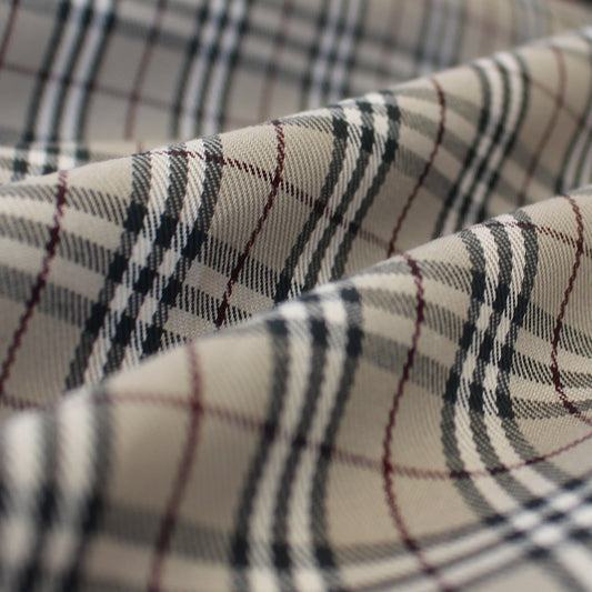 'equestrian check' cotton twill