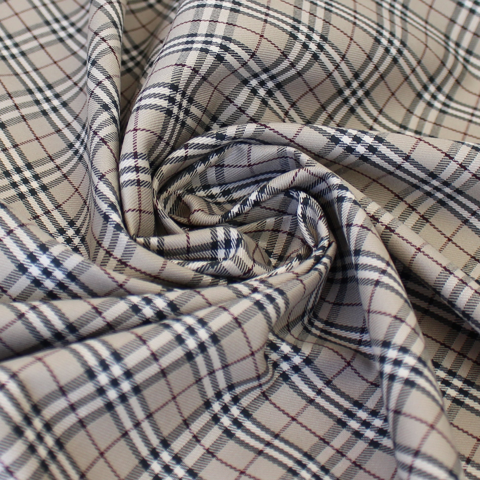 'equestrian check' cotton twill