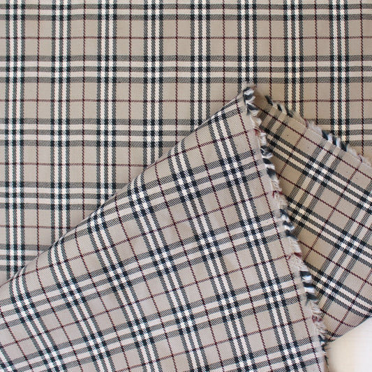 'equestrian check' cotton twill