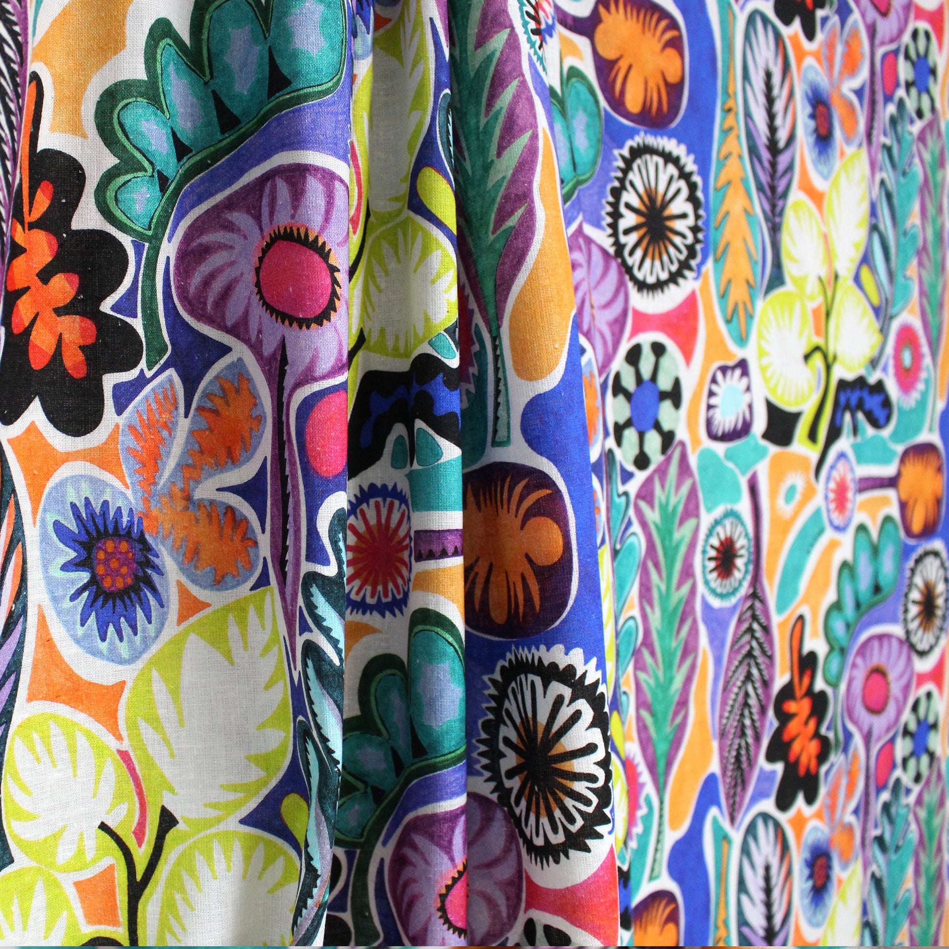 Italian 'Matisse spring' linen dressweight woven