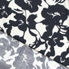 'floral silhouette' Ecovero/linen woven, Oeko-Tex cert.