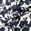 'floral silhouette' Ecovero/linen woven, Oeko-Tex cert.