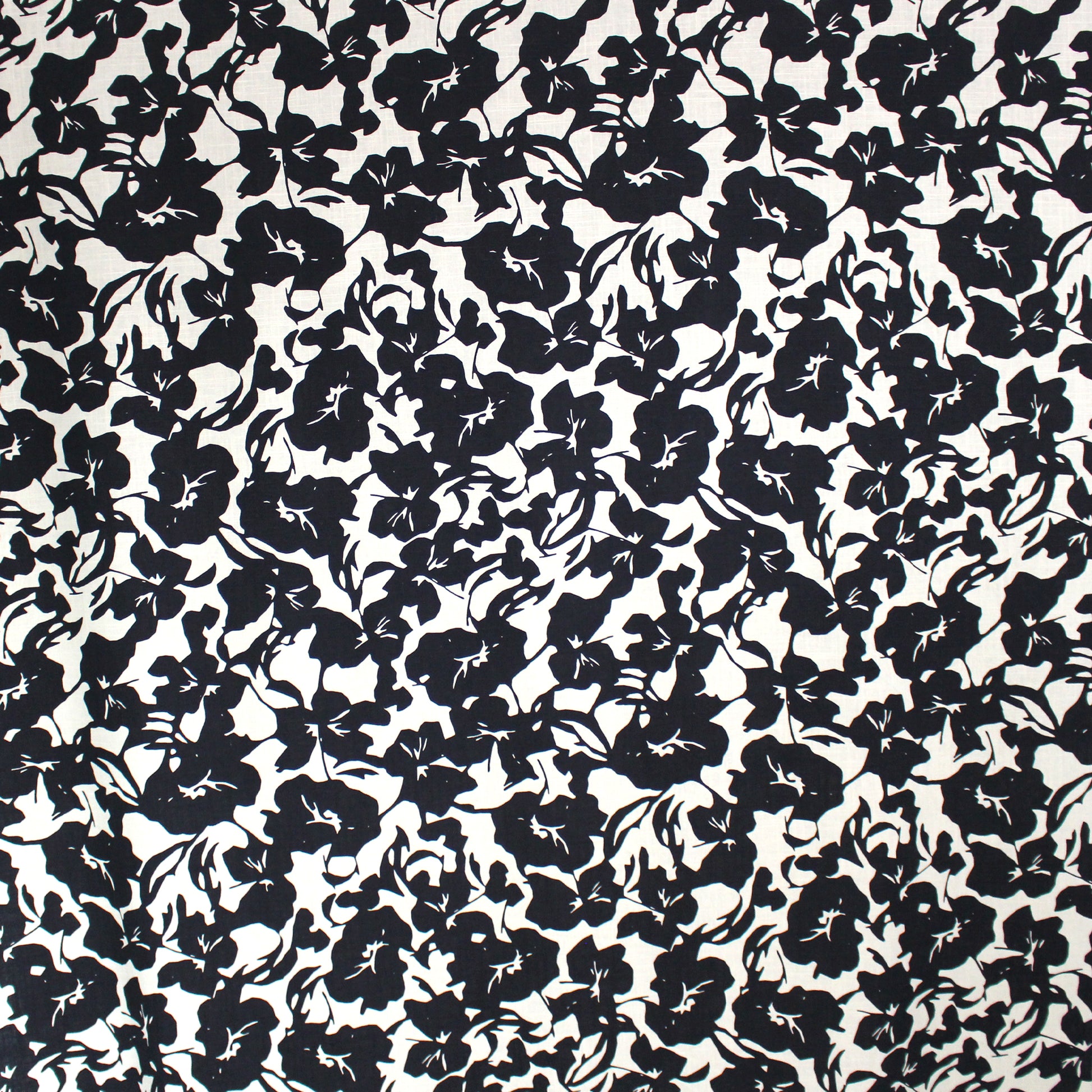 'floral silhouette' Ecovero/linen woven, Oeko-Tex cert.