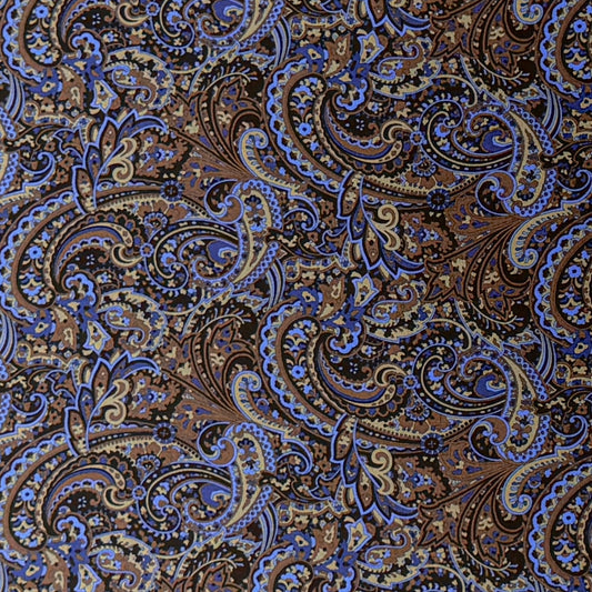 Italian 'chocolate paisley' cotton poplin