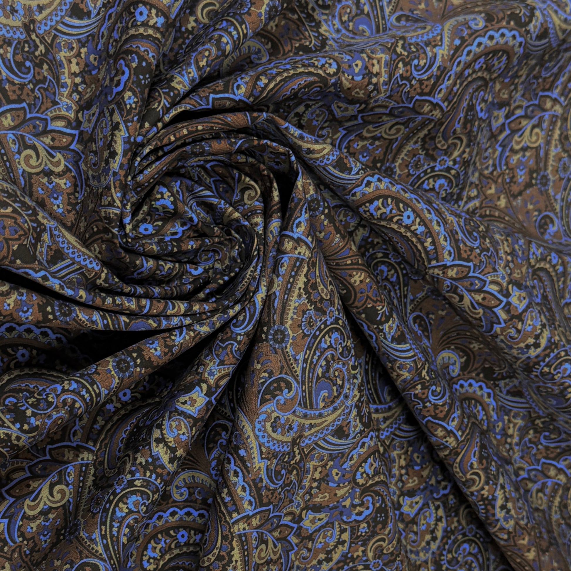 Italian 'chocolate paisley' cotton poplin