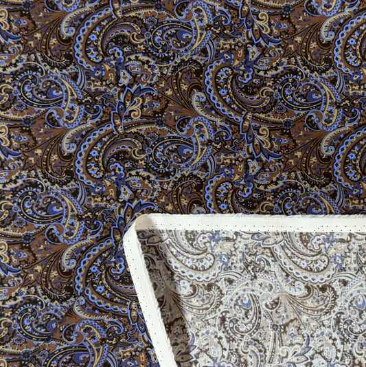 Italian 'chocolate paisley' cotton poplin