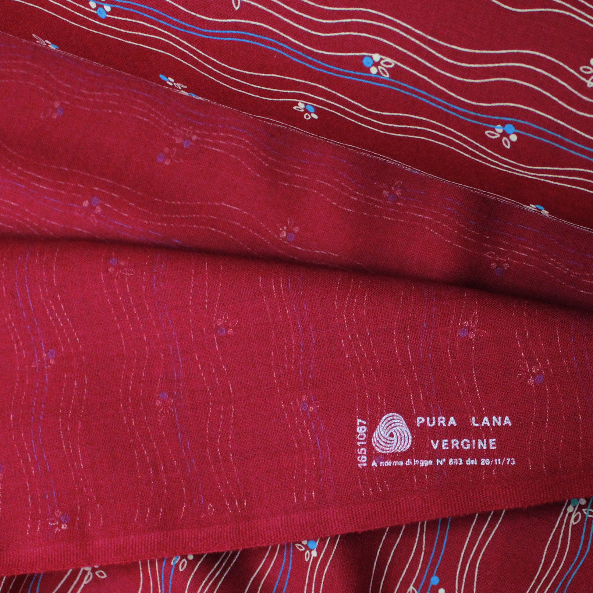 Italian 'ciao cherry' virgin wool dressweight woven
