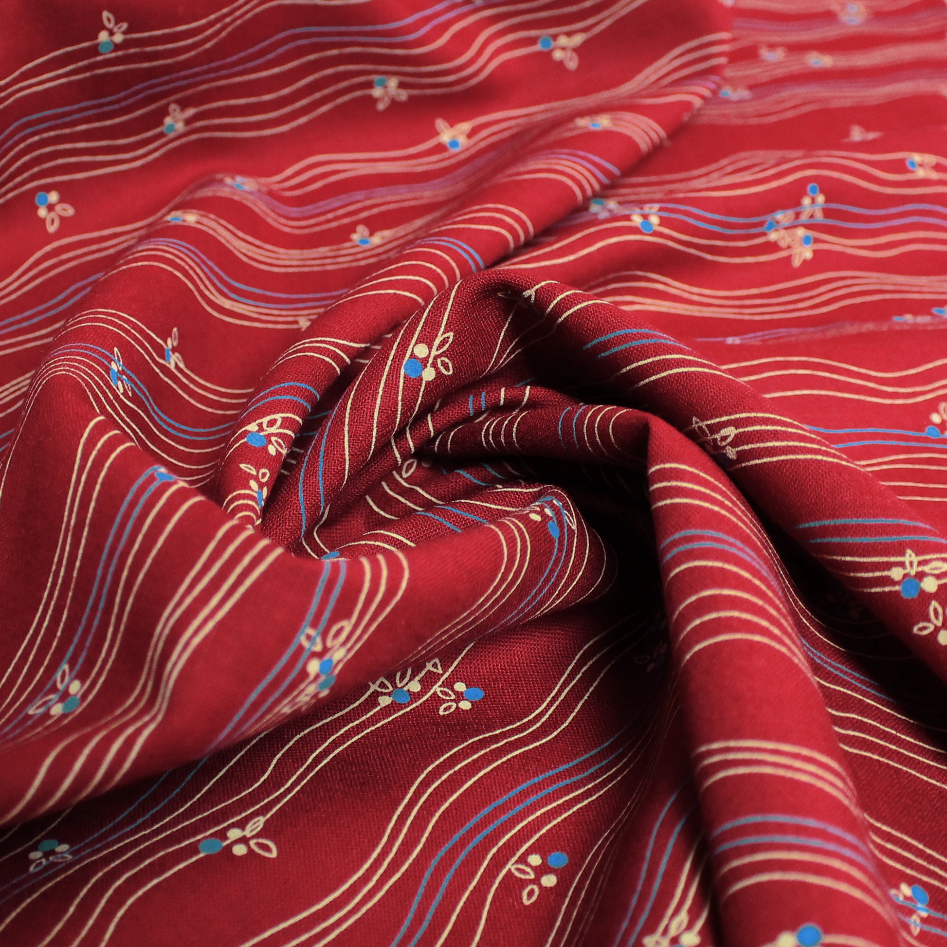 Italian 'ciao cherry' virgin wool dressweight woven