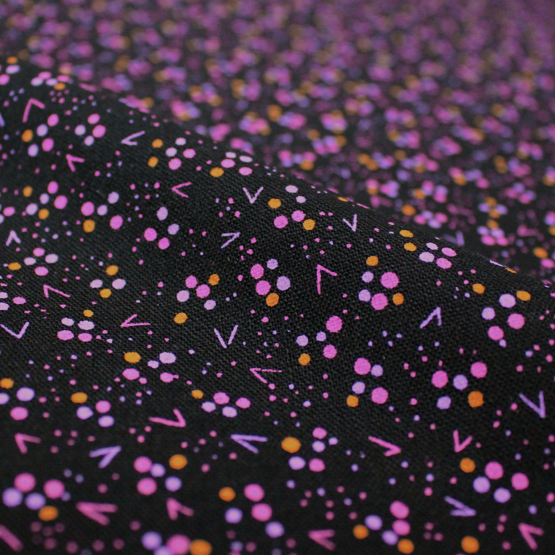 Italian 'orchid pops' printed virgin wool dressweight woven