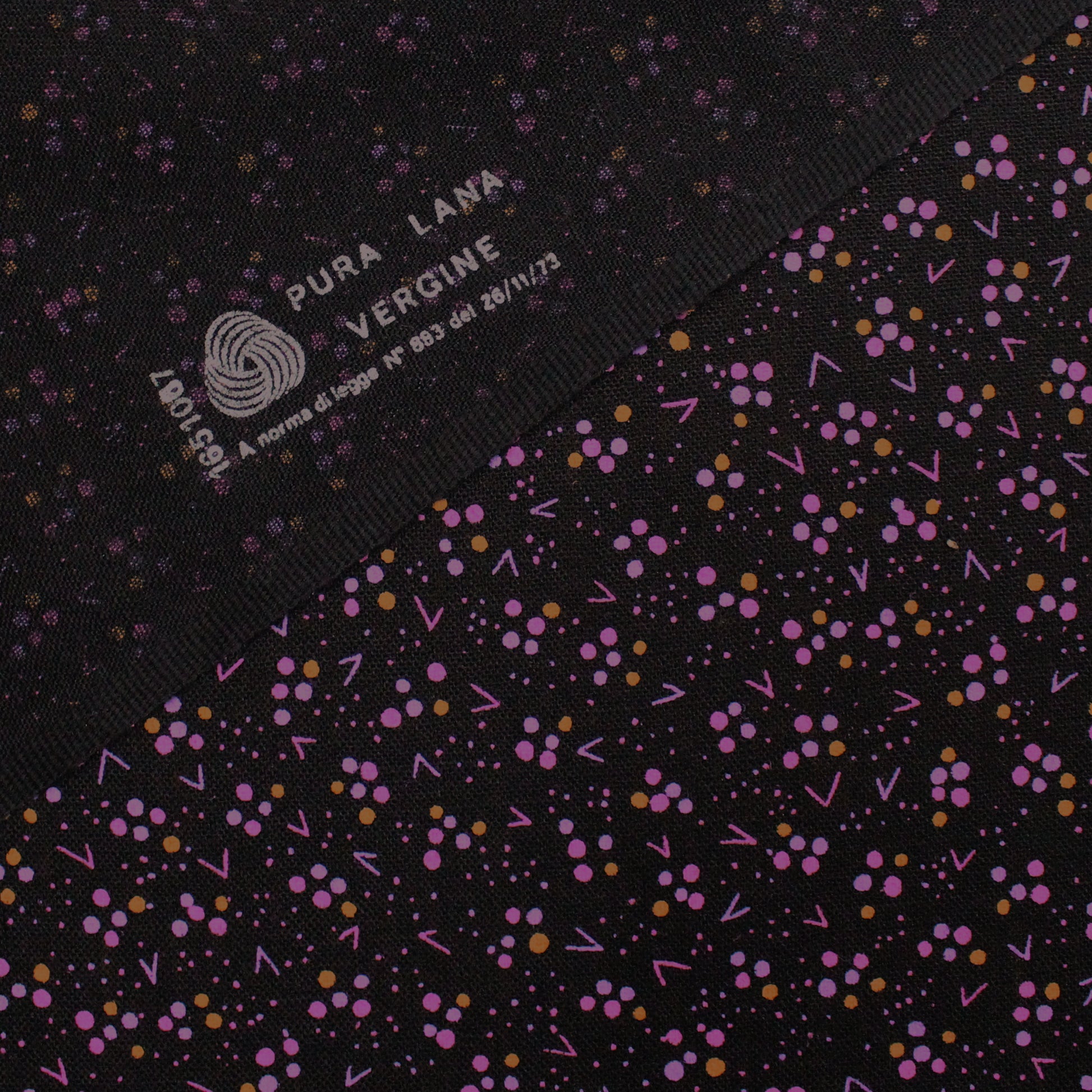Italian 'orchid pops' printed virgin wool dressweight woven