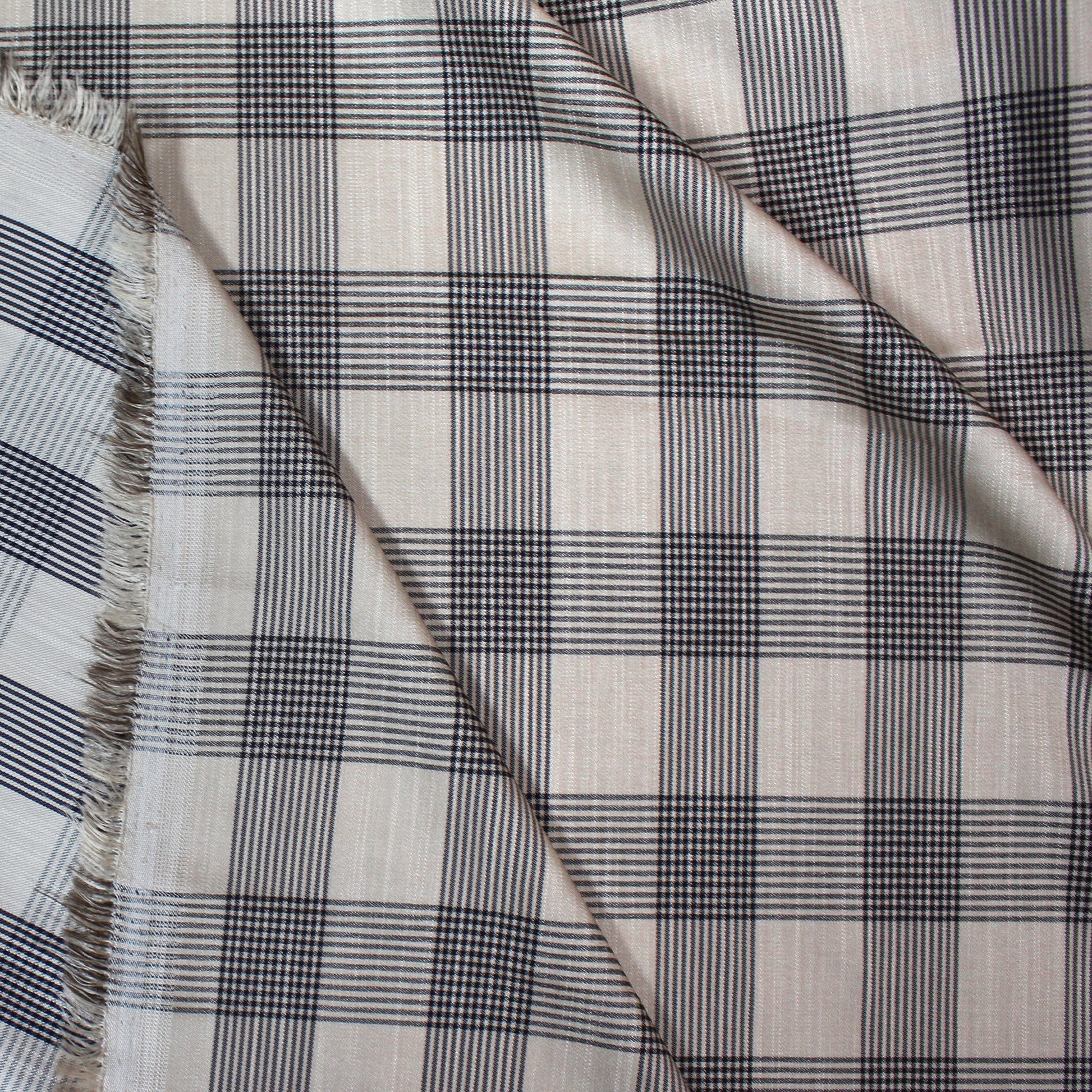 Italian yarn-dyed plaid viscose stretch woven