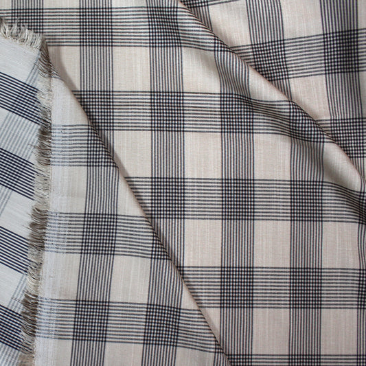 Italian yarn-dyed plaid viscose stretch woven