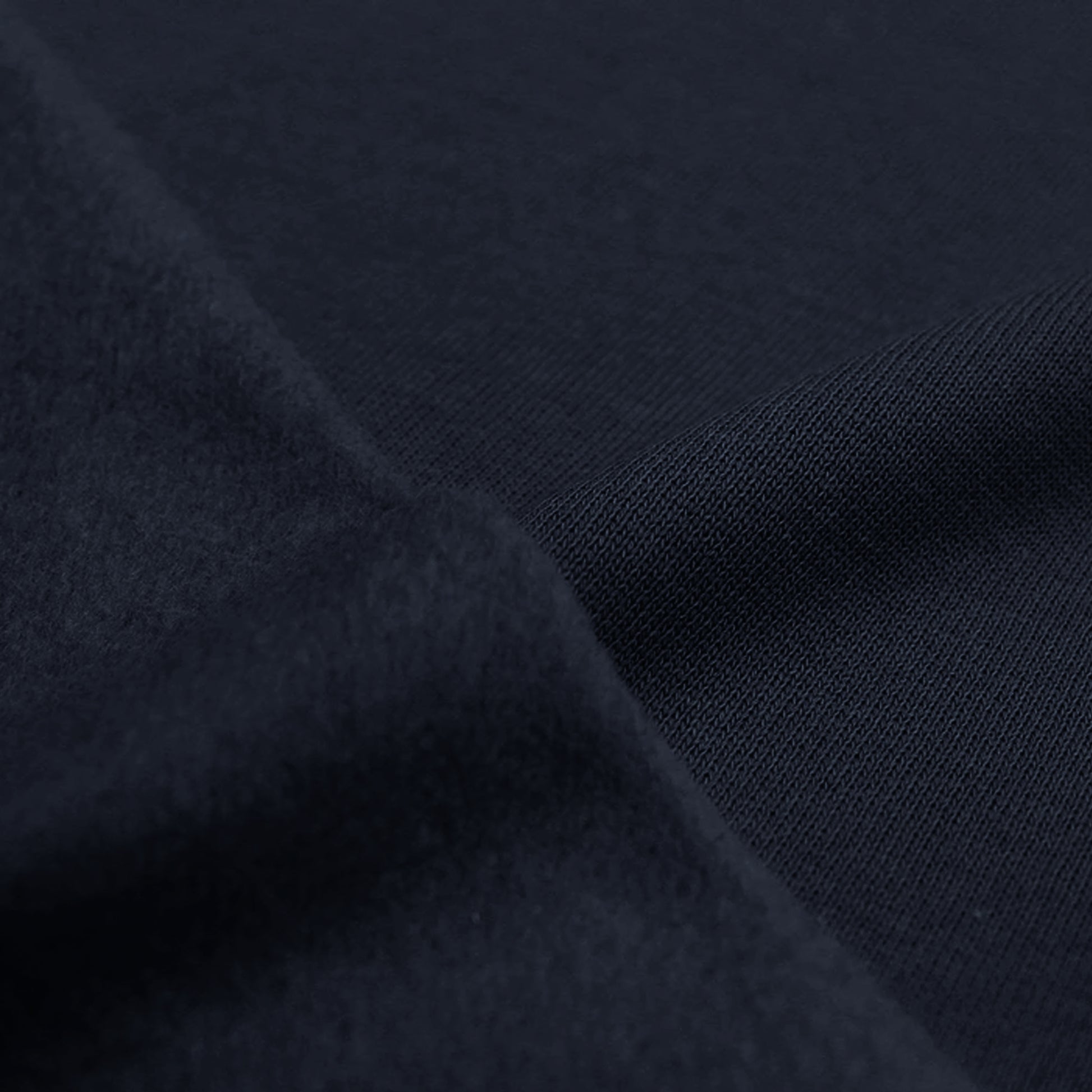 organic cotton fleece-backed sweatshirt knit - navy