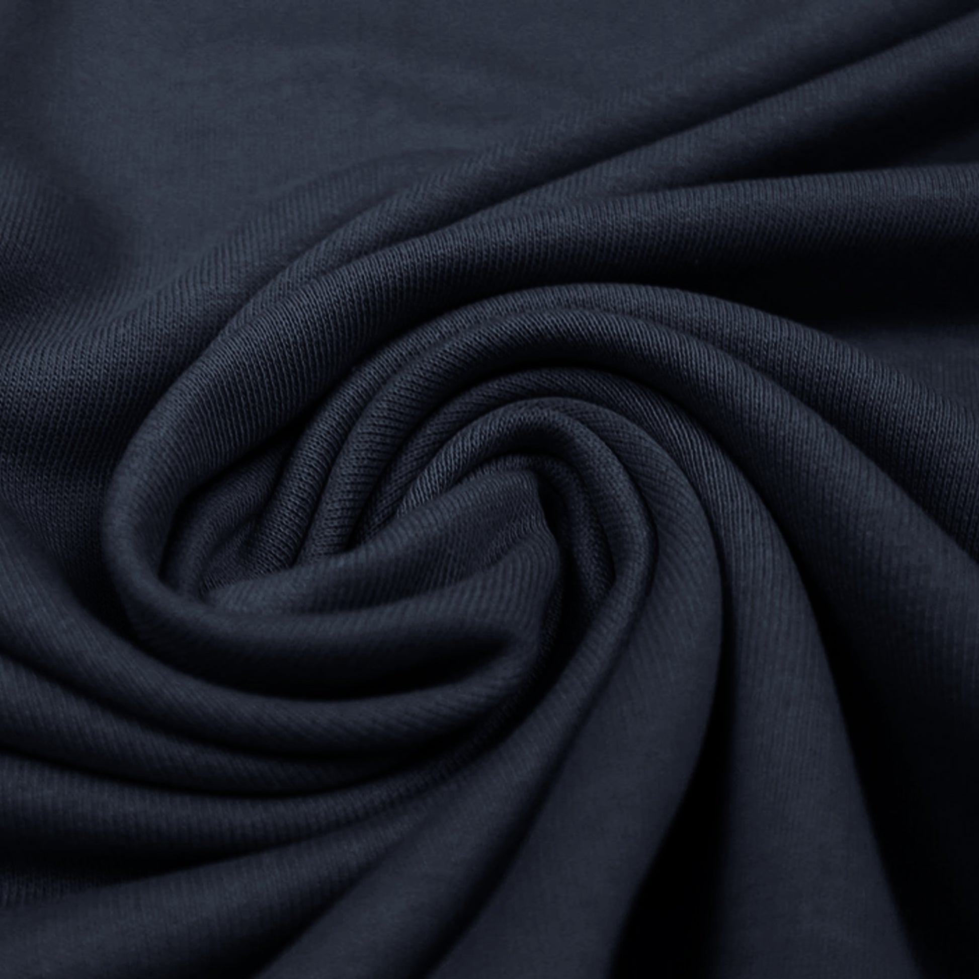 organic cotton fleece-backed sweatshirt knit - navy