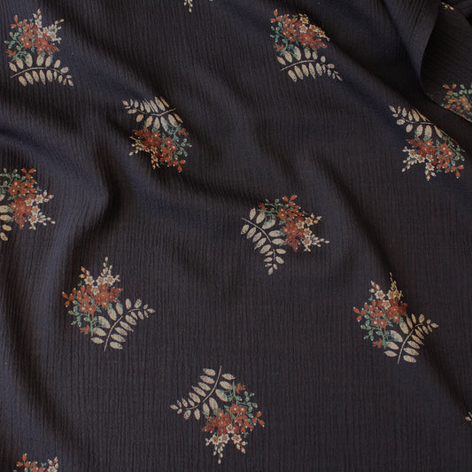 Italian 'bella bouquet' virgin wool crinkle gauze