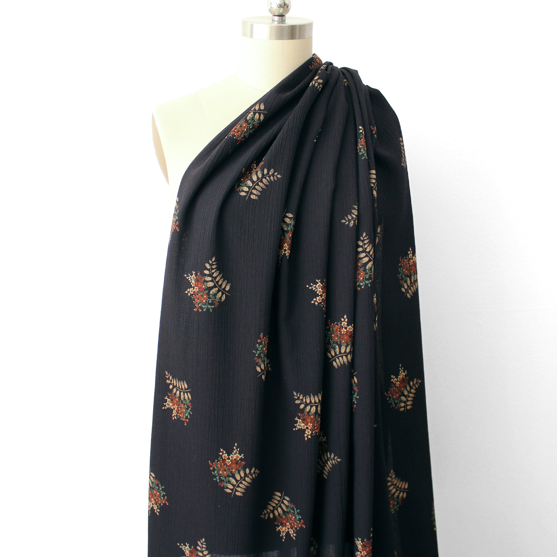 Italian 'bella bouquet' virgin wool crinkle gauze