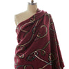 'yarn scramble' embroidered boiled knit coating - wine