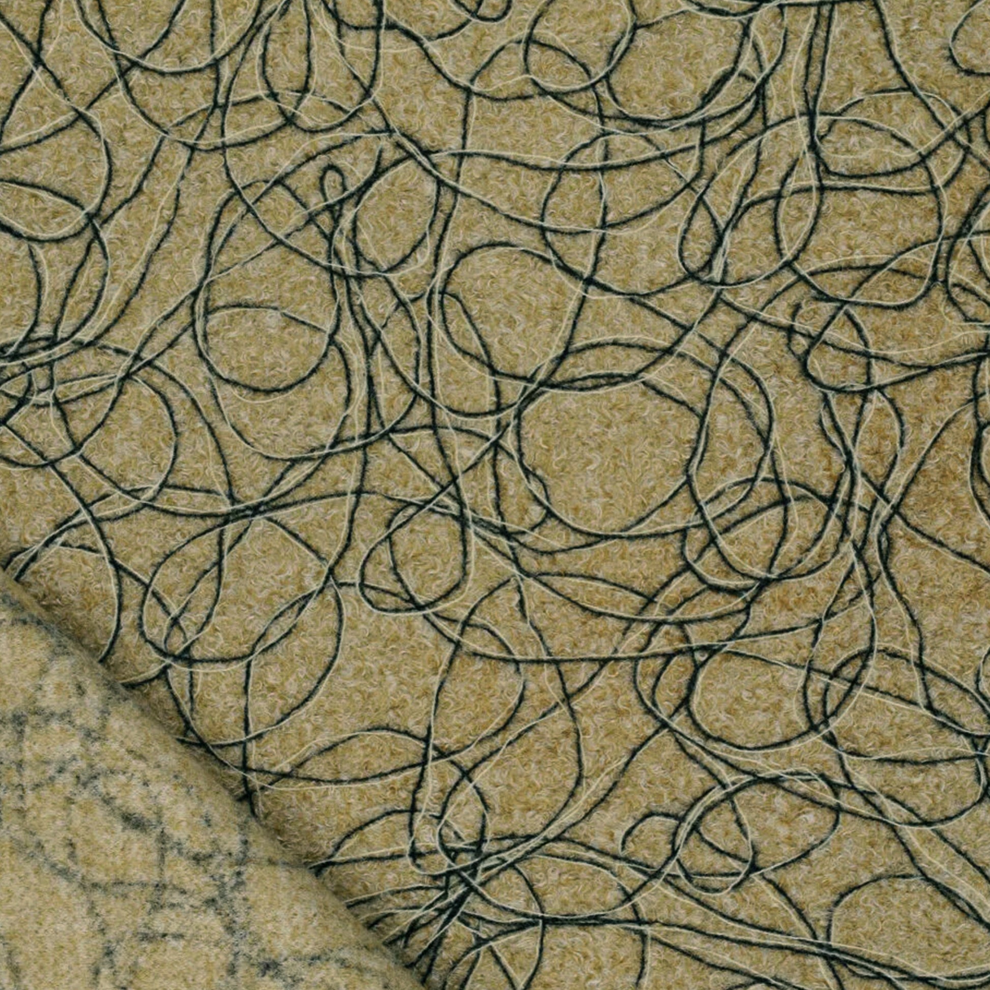 'yarn scramble' embroidered boucle knit coating - natural