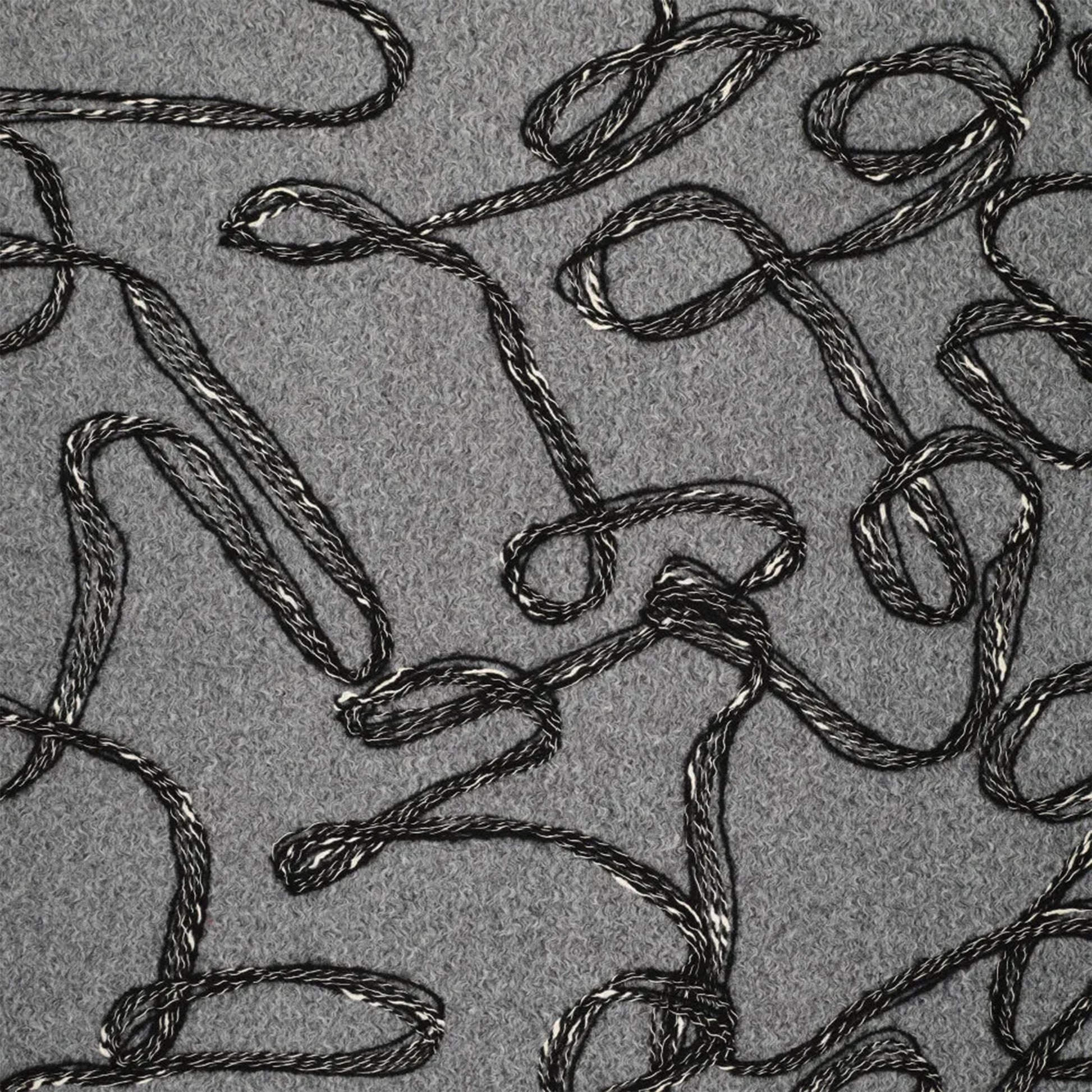 'yarn scramble' embroidered boucle knit coating - charcoal