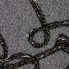 'yarn scramble' embroidered boucle knit coating - charcoal