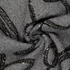 'yarn scramble' embroidered boucle knit coating - charcoal