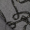 'yarn scramble' embroidered boucle knit coating - charcoal