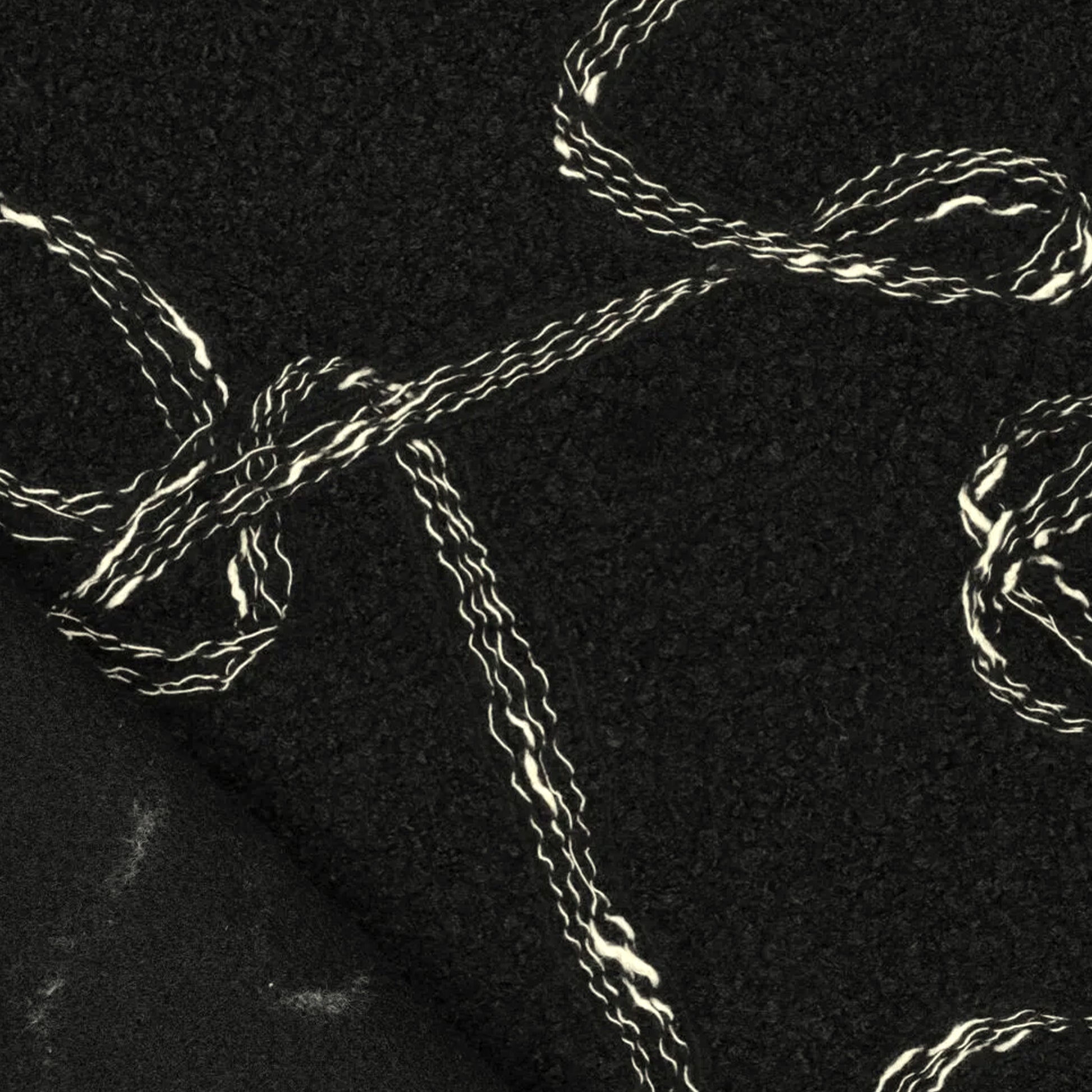 'yarn scramble' embroidered boucle knit coating - black/ivory